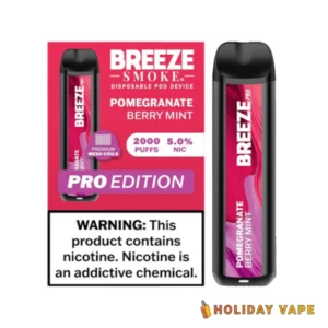 Pomegranate Berry Mint - Breeze Pro 2000 Puffs - 5% NIC - Disposable Vape