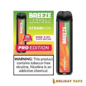 StrawKiwi - Breeze Pro 2000 Puffs - 5% NIC - Disposable Vape