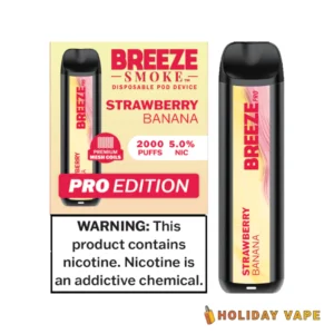 Strawberry Banana - Breeze Pro 2000 Puffs - 5% NIC - Disposable Vape