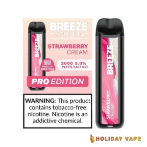 Strawberry Cream - Breeze Pro 2000 Puffs - 5% NIC - Disposable Vape