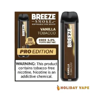 Vanilla Tobacco - Breeze Pro 2000 Puffs - 5% NIC - Disposable Vape